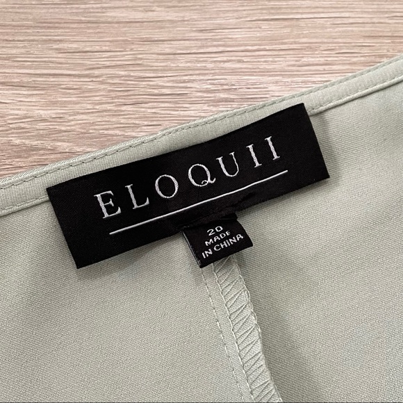 ELOQUII Mint Green Wrap Blouse with Sash Tie - Size 20 - Picture 4 of 4